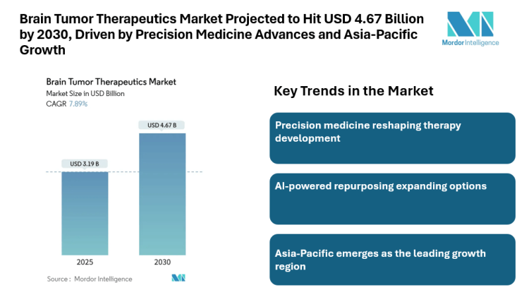 Brain Tumor Therapeutics Market Projected to Hit USD 4.67 Billion by 2030, Driven by Precision Medicine Advances and Asia-Pacific Growth