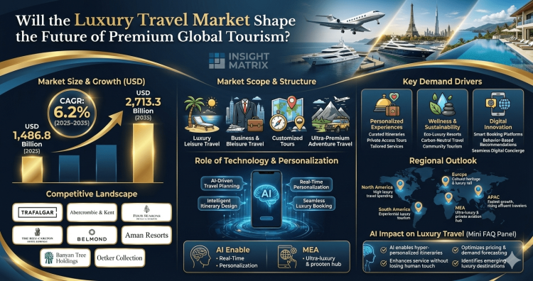 Luxury Travel Market to Reach USD 2713.3 Billion by 2035, Driven by Rising Demand for Personalized Experiences at a CAGR of 6.2%