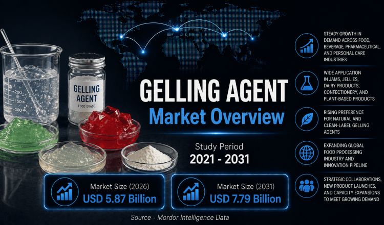 Gelling Agents Market Size to Reach USD 7.79 Billion by 2031 with Rising Clean-Label Demand – Mordor Intelligence
